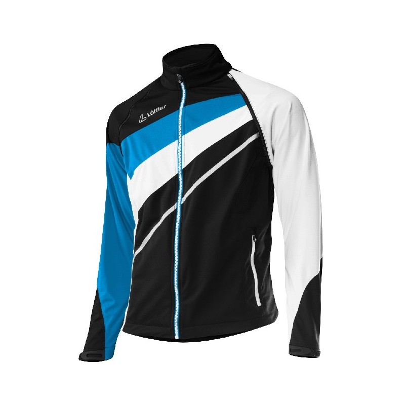 Menns jakke Löffler Zipp-Off WS Softshell Light Worldcup svart-blå-hvit Menns jakke Löffler Zipp-Off WS Softshell Light Worldcup svart-blå-hvit